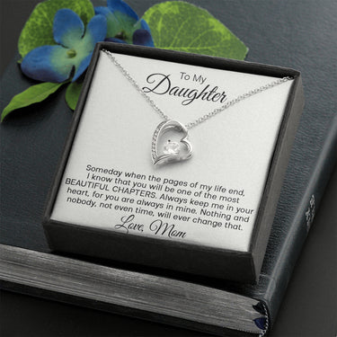 iWow Meaningful Quote Daughter Gift from Mom - Beautiful Chapters - Forever Love Necklace, Daughter Necklace, Gifts to Daughter, Necklace from Mom, Daughter Gift Standard Box